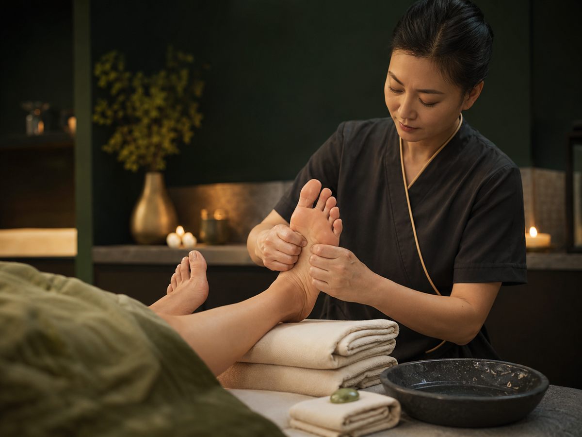 Foot massage and reflexology